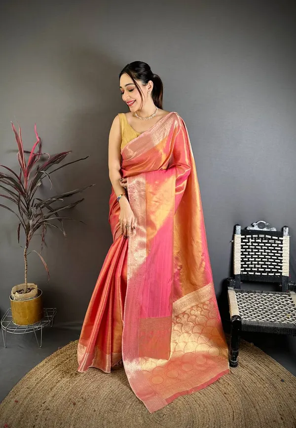 Weaving_Zari_Concept_BANARASI_SOFT_Tissue_SILK_SAREE