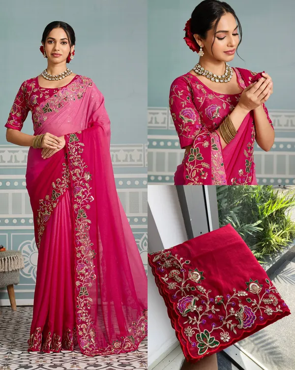 Pink_Party_Wear_Soft_Star_Georgette_Saree_For_Women