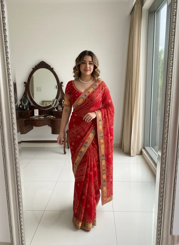 Red_Saiyara_Bandhej_Sarees_For_Women