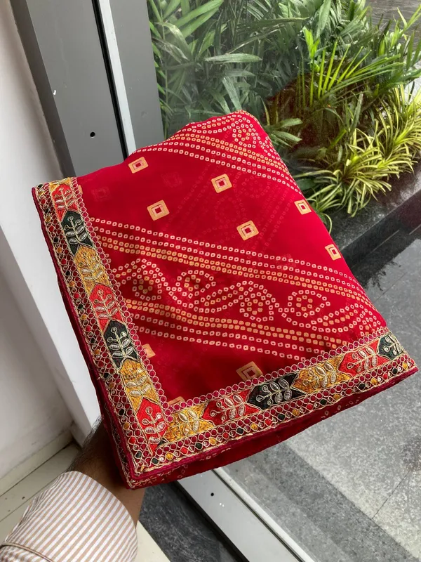 Red_Saiyara_Bandhej_Sarees_For_Women