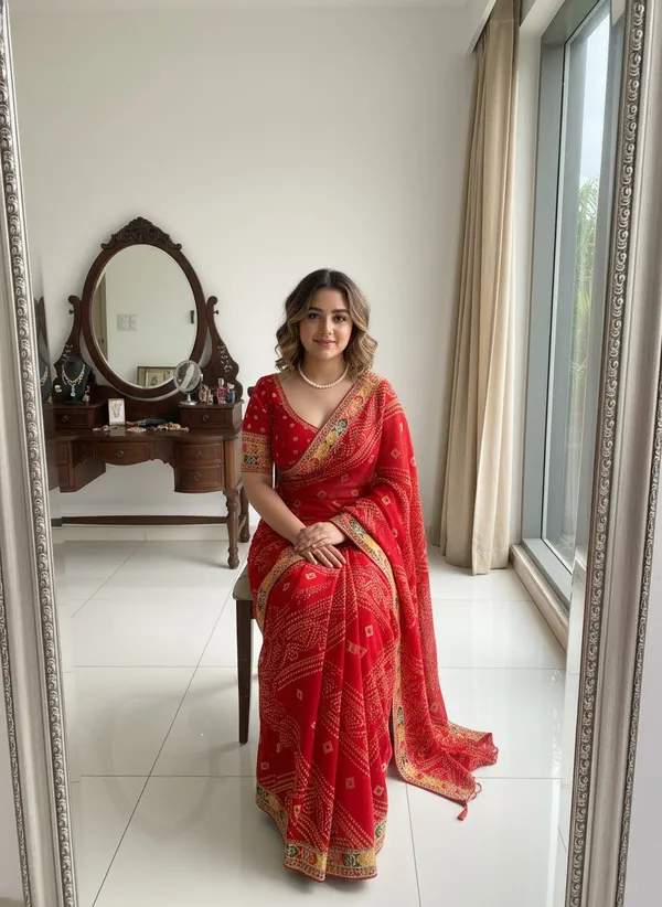 Red_Saiyara_Bandhej_Sarees_For_Women