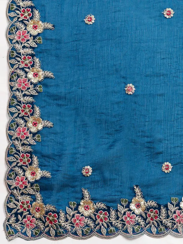 Navy_Blue_Party_Wear_Soft_Space_Silk_Saree_For_Women