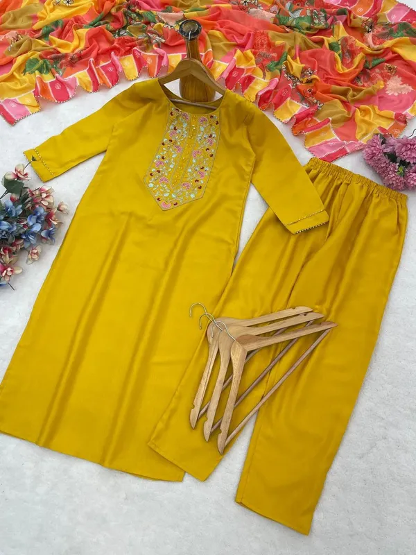 Mustard_Yellow_Embroidered_Kurta_Set_with_Floral_Printed_Dupatta_�_Designer_Ethnic_Kurti_Set_for_Women