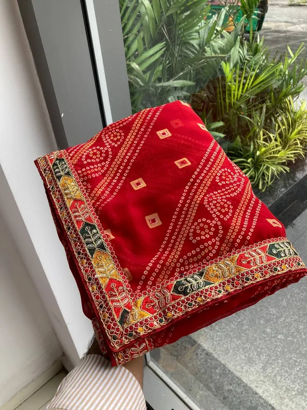 Red_Saiyara_Bandhej_Sarees_For_Women