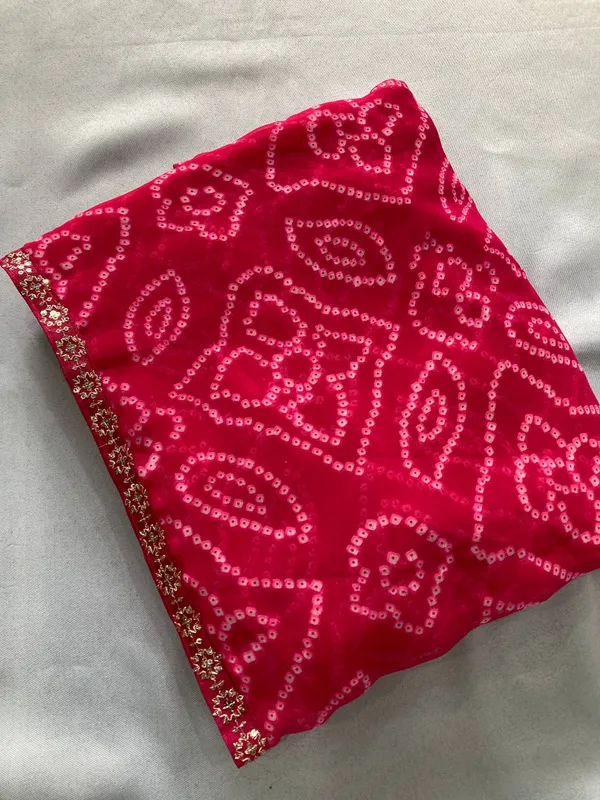 Royal_Rani_Pink_Bandhej_Georgette_Saree_with_Lace_Border