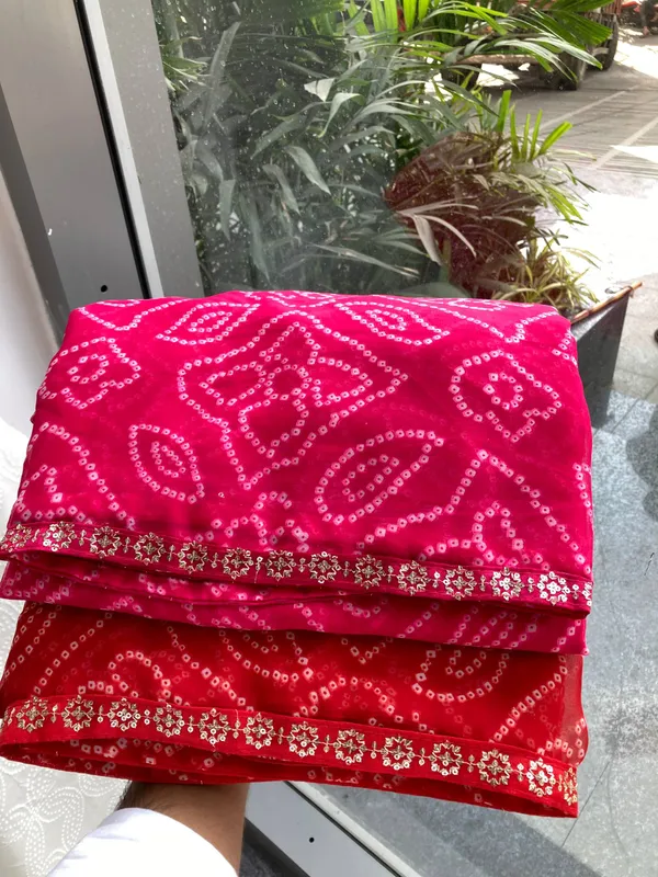 Royal_Rani_Pink_Bandhej_Georgette_Saree_with_Lace_Border