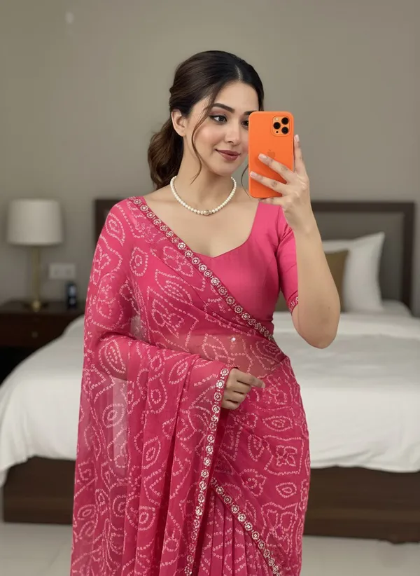 Royal_Rani_Pink_Bandhej_Georgette_Saree_with_Lace_Border