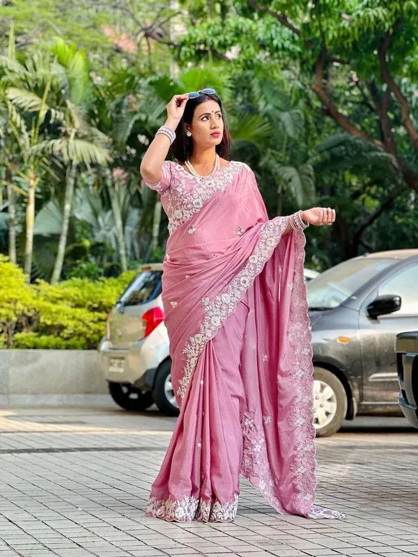 Rose_Pink_Party_Wear_Soft_Pure_Chinon_Silk_Saree_For_Women