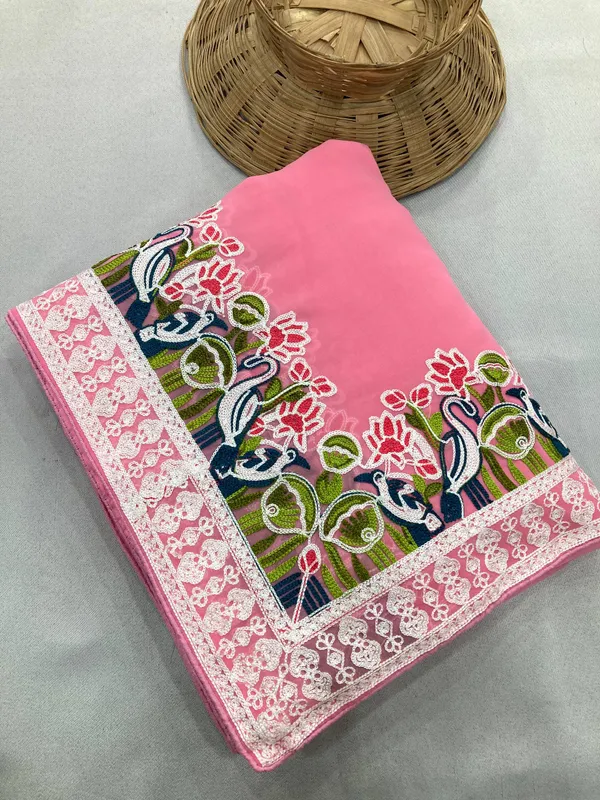 Baby_Pink_Party_Wear_Soft_Georgette_Saree_For_Women