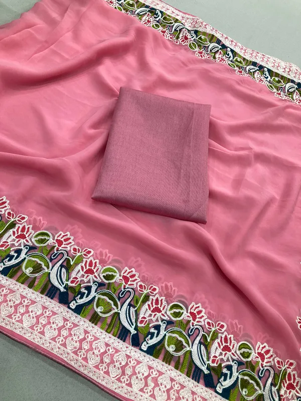 Baby_Pink_Party_Wear_Soft_Georgette_Saree_For_Women