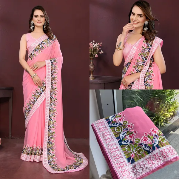 Baby_Pink_Party_Wear_Soft_Georgette_Saree_For_Women