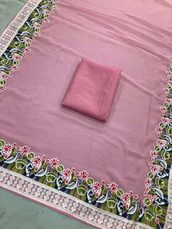 Baby_Pink_Party_Wear_Soft_Georgette_Saree_For_Women