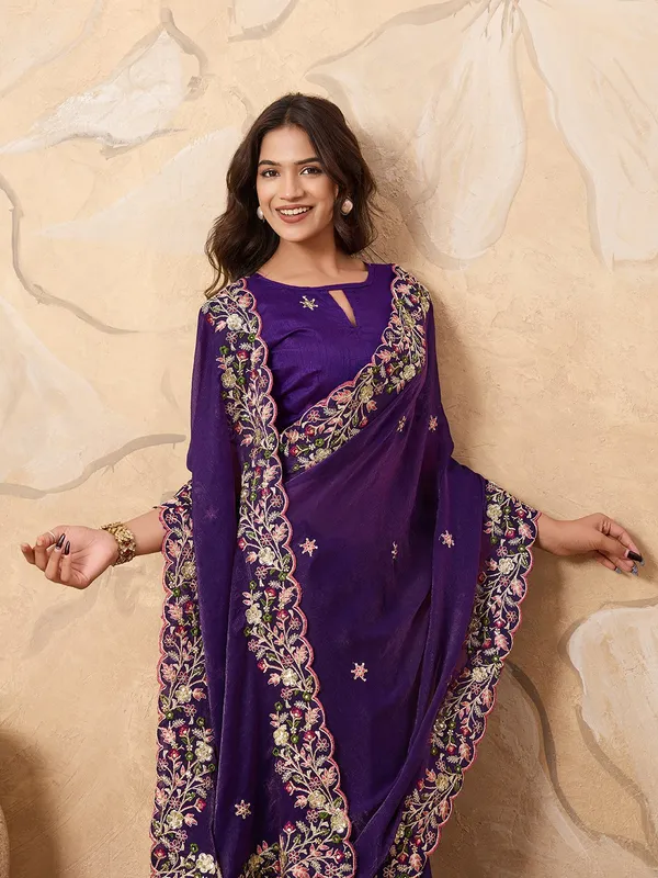 Purple_Party_Wear_Soft_Fendy_Chiffon_Saree_For_Women