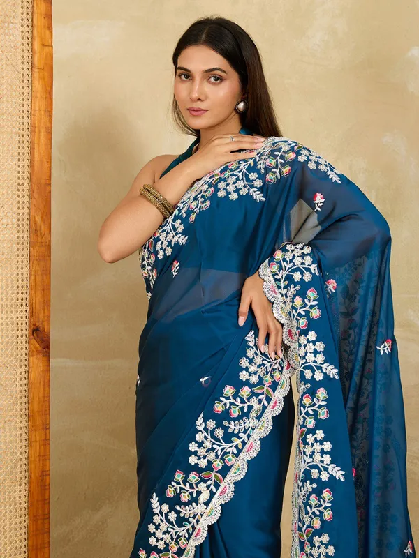 Navy_Blue_Party_Wear_Soft_Rangoli_Silk_Saree_For_Women