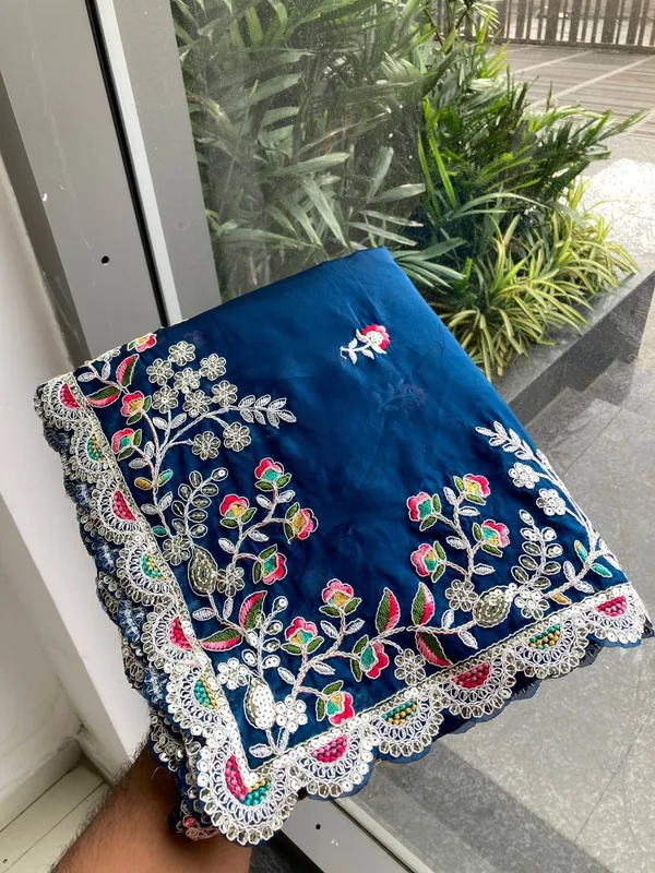 Navy_Blue_Party_Wear_Soft_Rangoli_Silk_Saree_For_Women
