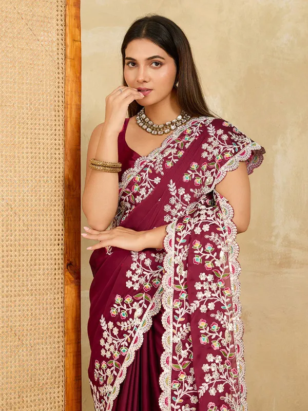 Maroon_Party_Wear_Soft_Rangoli_Silk_Saree_For_Women