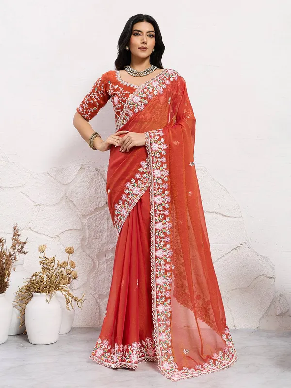Orange_Wedding_Special_Party_Wear_Soft_Nxc_Moss_Chiffon_Saree_For_Women