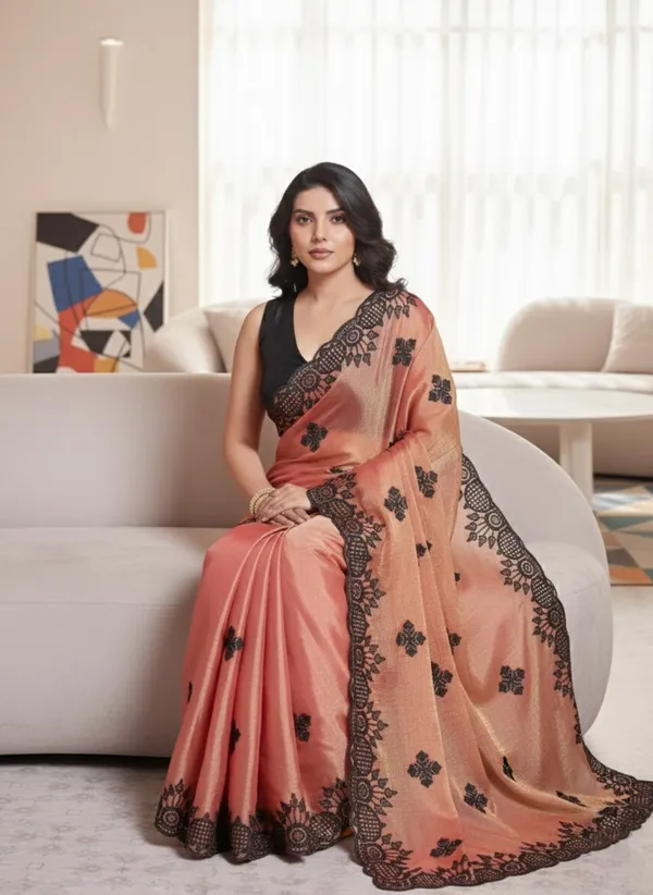 Orange_Wedding_Wear_Fendy_Chiffon_Saree_For_Women