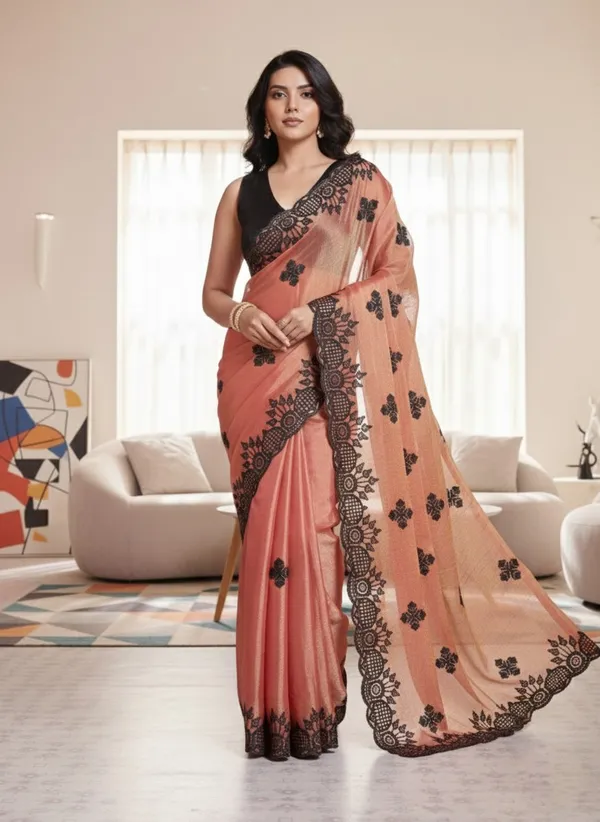 Orange_Wedding_Wear_Fendy_Chiffon_Saree_For_Women