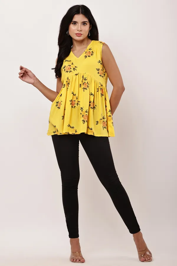 Yellow_Cotton_Premium_Sleeveless_Top_For_Women