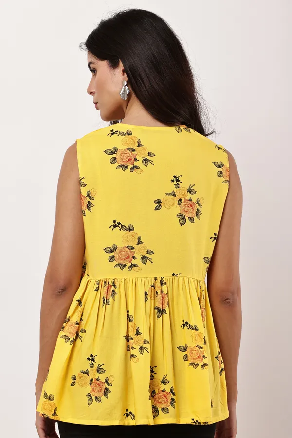 Yellow_Cotton_Premium_Sleeveless_Top_For_Women