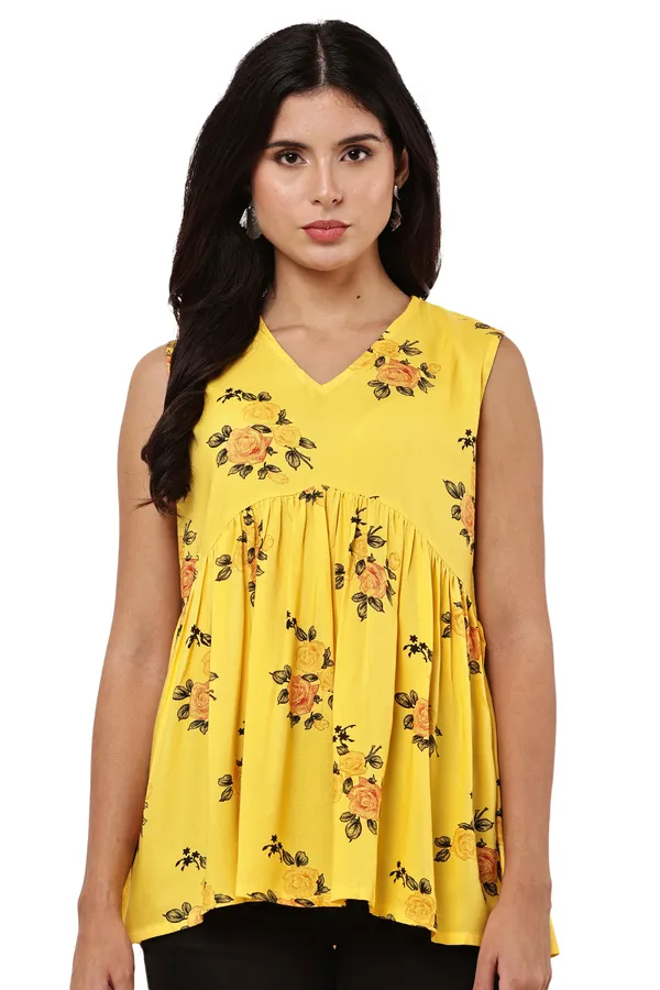 Yellow_Cotton_Premium_Sleeveless_Top_For_Women