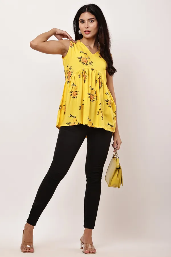 Yellow_Cotton_Premium_Sleeveless_Top_For_Women