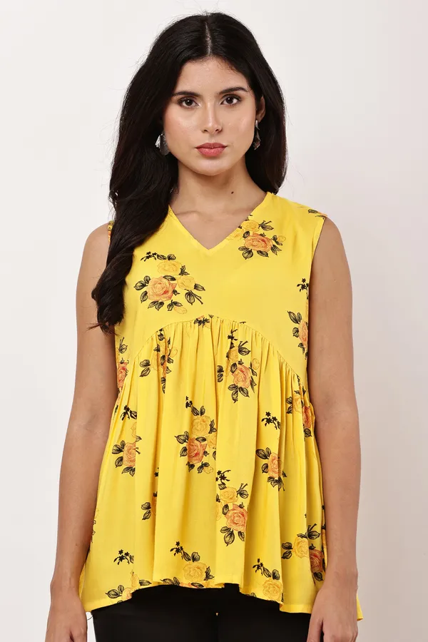 Yellow_Cotton_Premium_Sleeveless_Top_For_Women