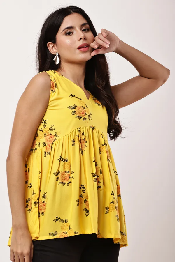 Yellow_Cotton_Premium_Sleeveless_Top_For_Women
