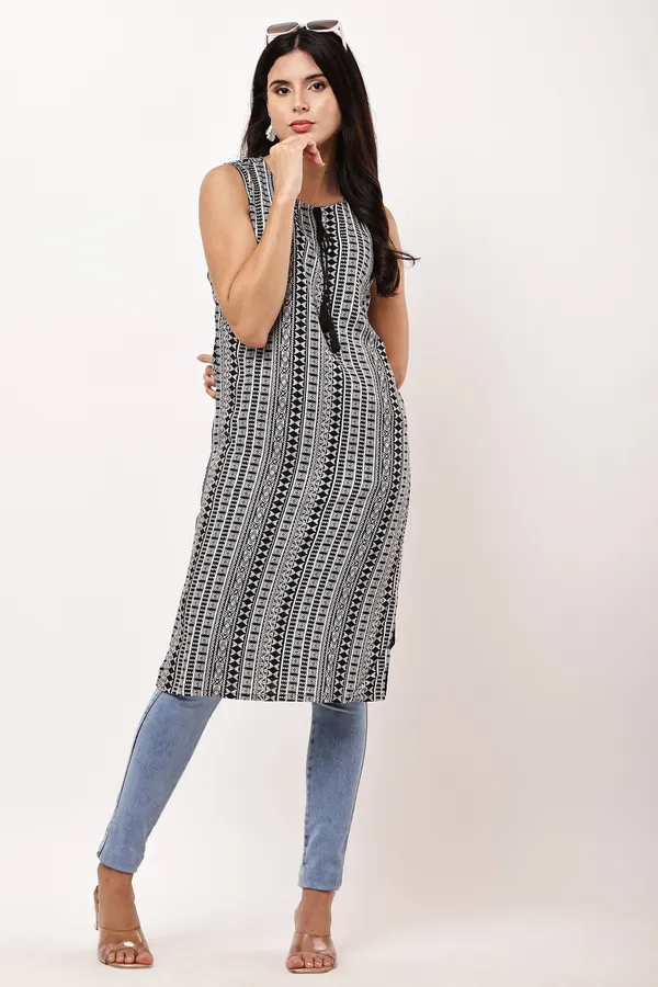 Black_And_Grey_Cotton_Premium_Kurti_For_Women
