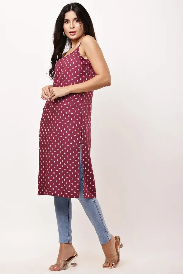 Maroon_Cotton_Premium_Kurti_For_Women