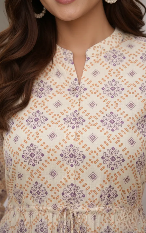 Cream_Cotton_Premium_Dress_For_Women