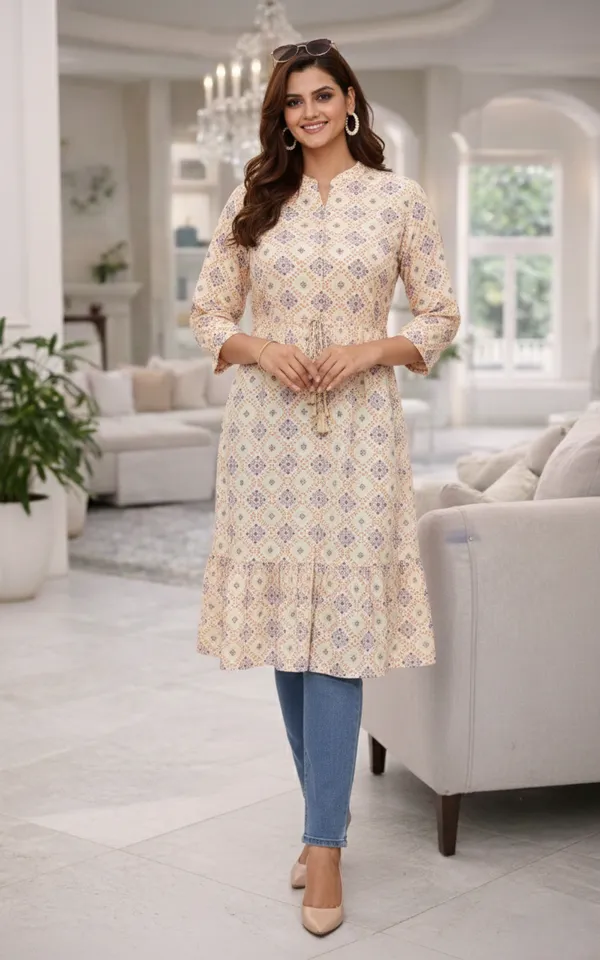 Cream_Cotton_Premium_Dress_For_Women
