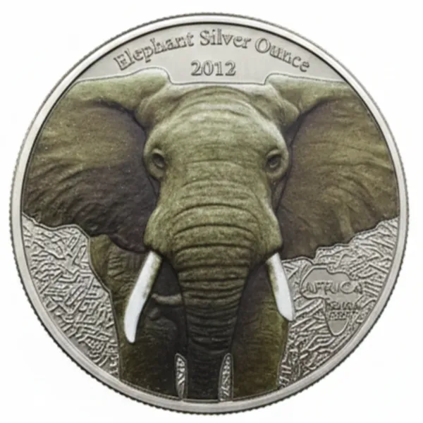 100_Francs_2012_Elephant_Gabon_Africa_Rare_Plated_Fantasy_Coin