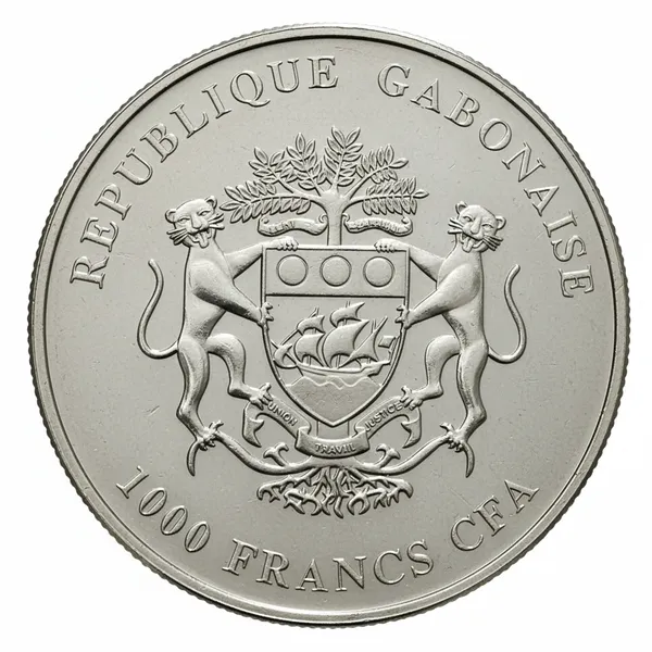 100_Francs_2012_Elephant_Gabon_Africa_Rare_Plated_Fantasy_Coin