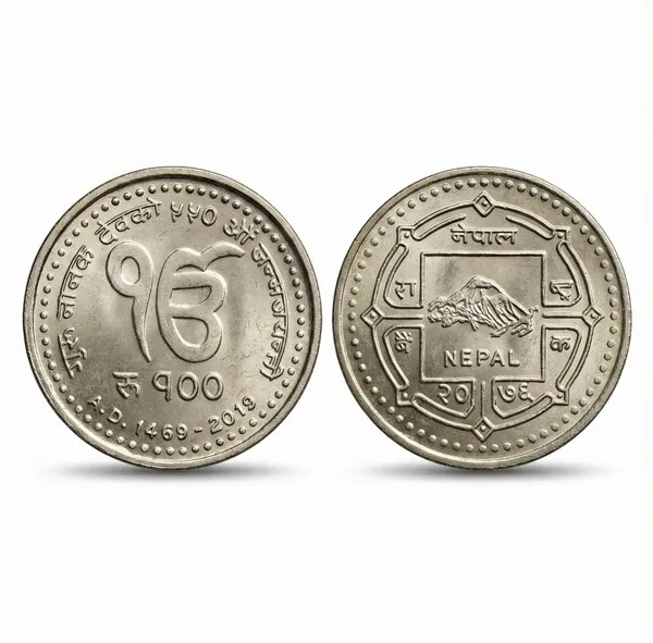 Silver-Plated_100_Rupees_1469-2019_Guru_Nanak_Dev_Nepal_Coin