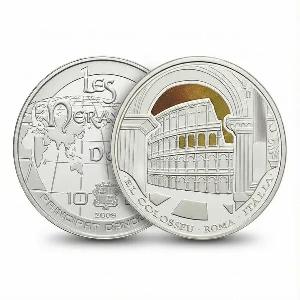 Silver-Plated_Andorra_10_Diners_2009_Wonders_Of_The_World_Italy_Old_Coin
