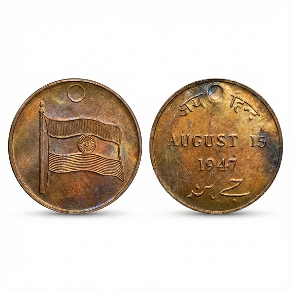 15_August_1947_India_Independence_Jai_Hind_Token_Copper_Old_Coin