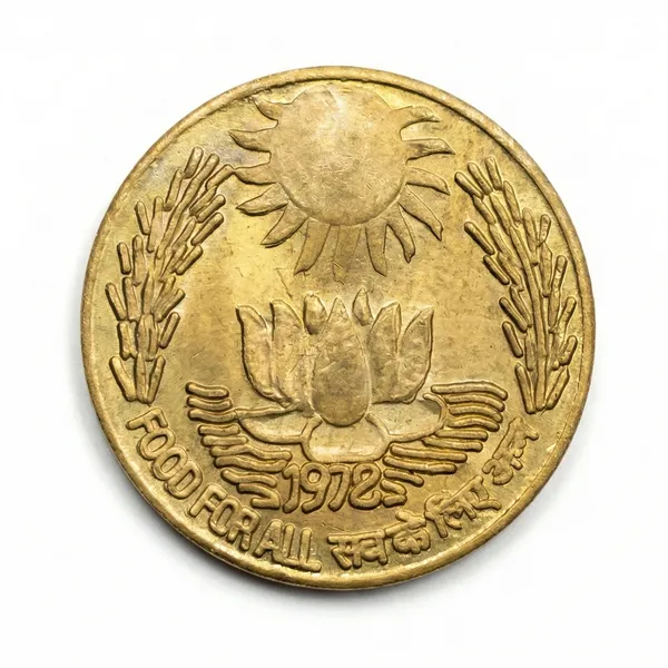 Gold_Lotus_20_Paise_1972_Food_For_All_India_Old_Brass_Small_Coin