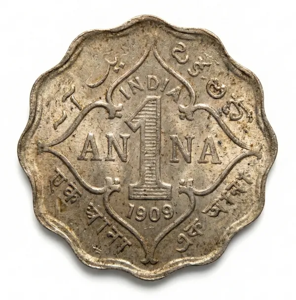 1_Anna_1909_King_Edward_7Th_British_India_Old_Fancy_Coin