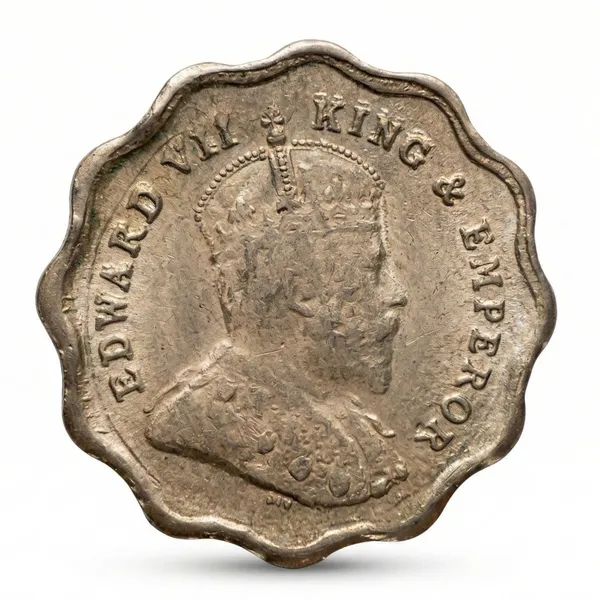 1_Anna_1909_King_Edward_7Th_British_India_Old_Fancy_Coin