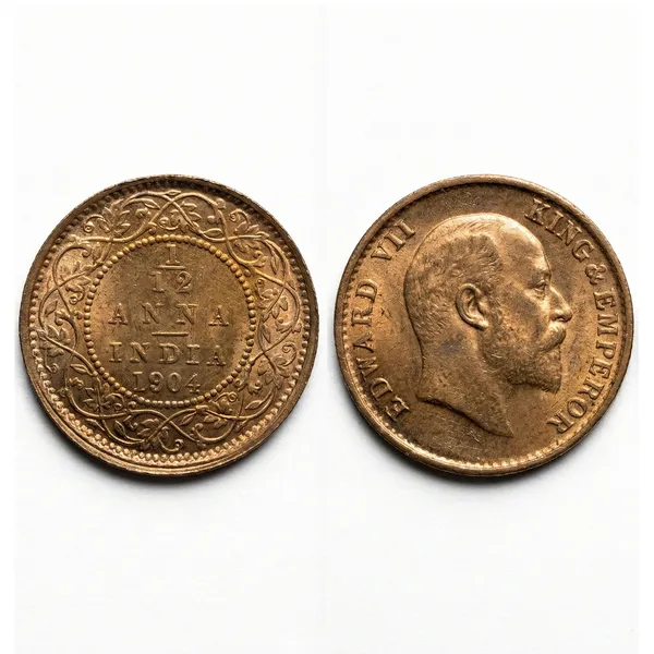 1/12_Anna_1904_King_Edward_7Th_British_India_Old_Copper_Coin