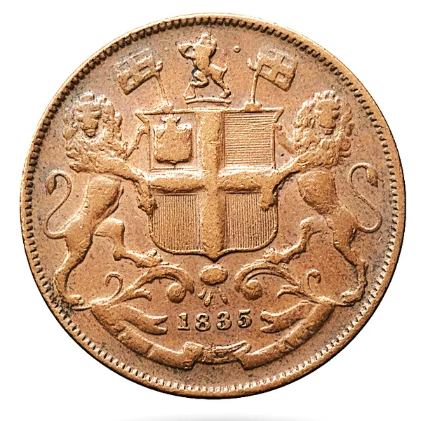 1_Quarter_Anna_1835_British_India_Old_Copper_Rare_Coin