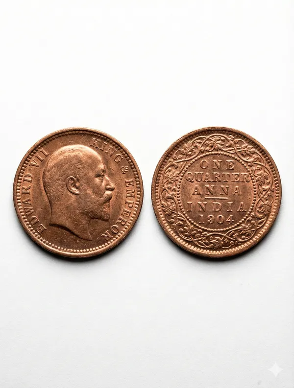 1_Quarter_Anna_1904_Edward_Vii_British_India_Old_Copper_Coin