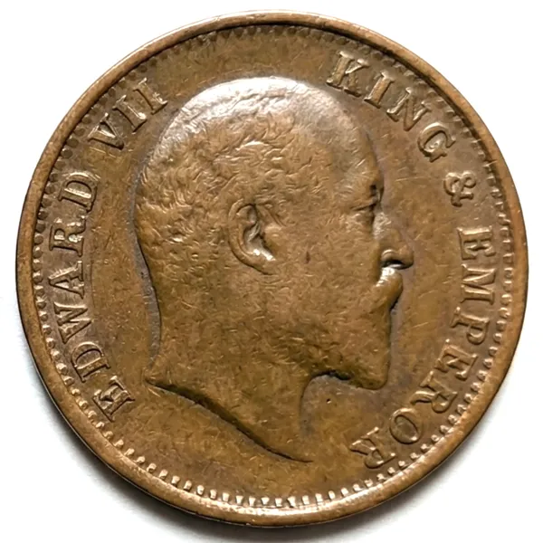 1_Quarter_Anna_1909_Edward_Vii_British_India_Old_Copper_Coin