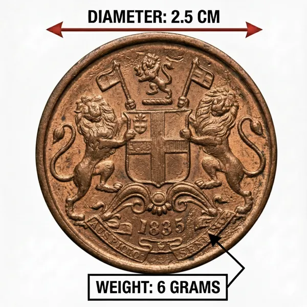 Rare_1_Quarter_Anna_1835_East_India_Company_Old_Copper_Collecting_Coin