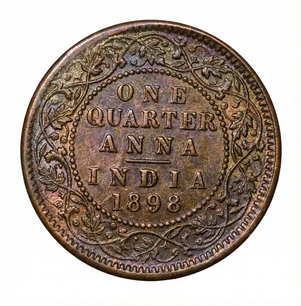 Rare_1_Quarter_Anna_1898_Victoria_Queen_British_India_Old_Copper_Collecting_Coin