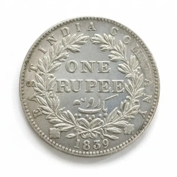 Silver-_Plated_1_Rupee_1839_Victoria_Queen_British_India_Old_Coin
