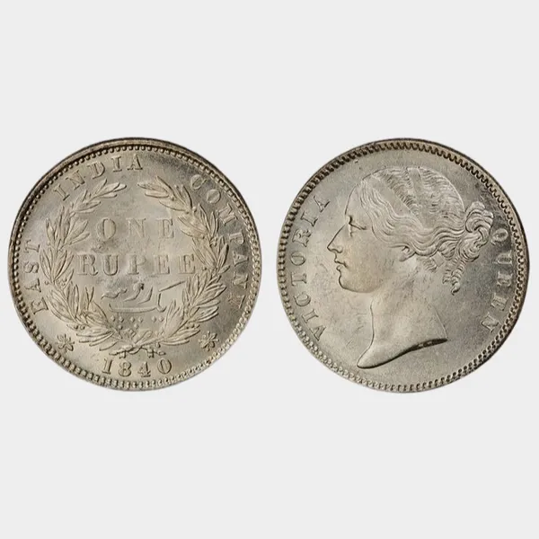 Silver-Plated_Divided_1_Rupee_1840_Victoria_Queen_British_India_Old_Coin