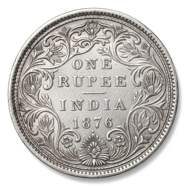 Silver-Plated_One_Rupee_1876_Victoria_Queen_British_India_Old_Coin